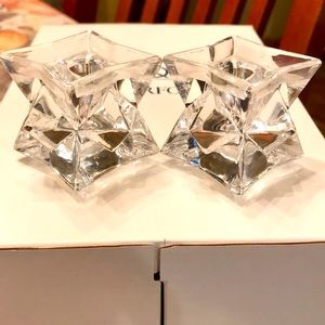 Cool Art Deco classy star shaped glass candlesticks can be used as paperweights